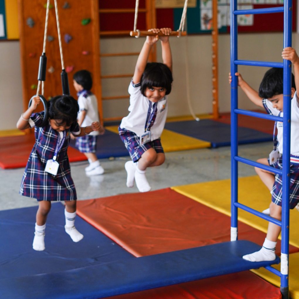 Montessori education at Prestige International School with children learning through activities